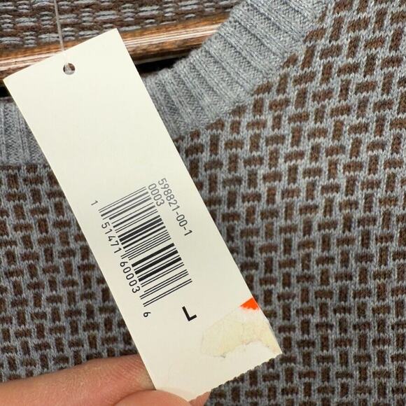 Vintage Old Navy Sweater Men's Large Gray Brown Geometric Pullover Grunge y2k - Picture 7 of 11